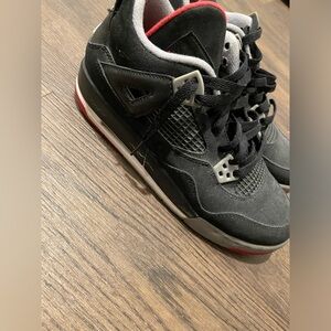 Air Jordan Nike 4 Retro GS 'Bred' 2012 Black Red 408452-089 Youth Size 6.5